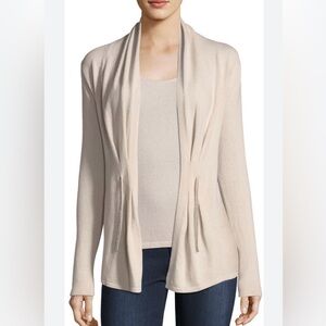 Neiman Marcus Beige Open Front Cardigan cashmere collection chain tie
Sz L